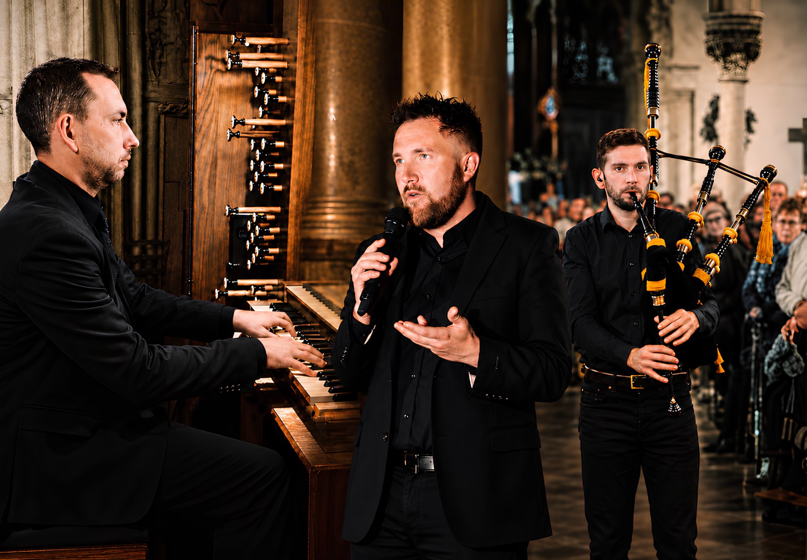 Le Trio Pêr Vari Kervarec avec orgue et cornemuse